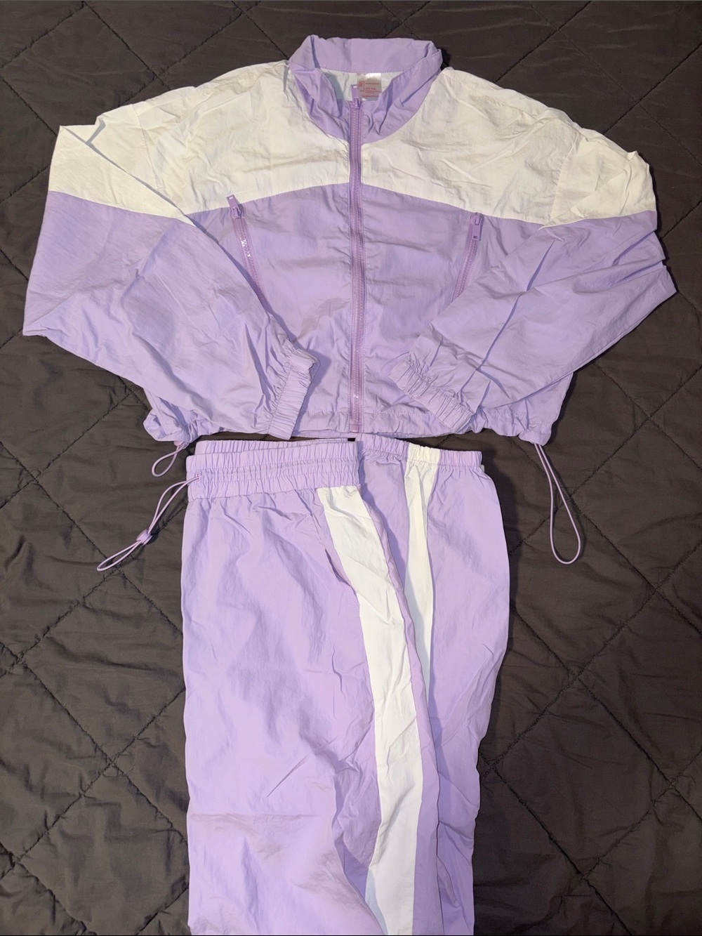 No Boundaries Lavender and White Track Jacket & Joggers Set